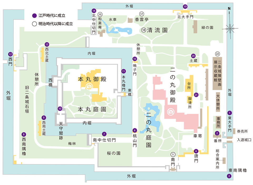 城内の文化財と施設MAP